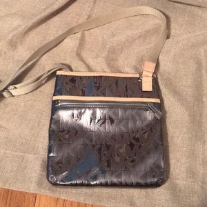 Silver and Tan Michael Kors Handbag